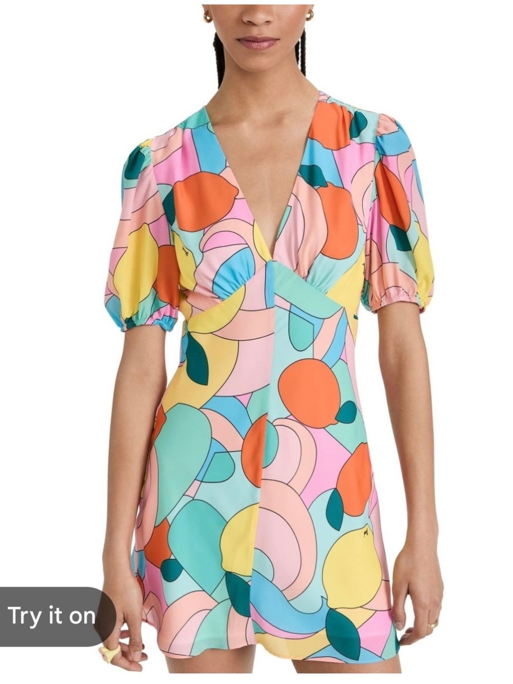 Staud Milla Mini Dress in Citrus Kaleidoscope